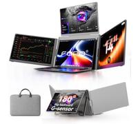 FOPO Laptop Screen Extender 14" FHD 1080p IPS Only 1 Cable for 3 Monitors with 4 Monitors, Triple Extension for 12"-17.3" Laptops Compatible with Windows 10