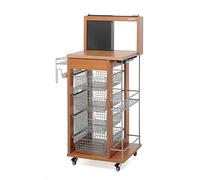 Foppapedretti IlCuciniere Kitchen Trolley, Solid Beech Wood, Walnut, H117 P46 L60 cm