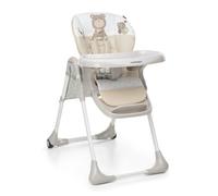 Foppapedretti Meeting Highchair, Children from 6 Months to 3 Years (up to 15 kg), Adjustable Seat/Footrest/Backrest, Storage Basket, Stable and Comfortable, with Washable Padding, Augh