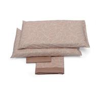 Foppapedretti Notte & Natura 2P Double Bed Set, Top Sheet, Fitted Sheet and 2 Pillowcases; Onda Pesca 100% Cotton, Made in Italy