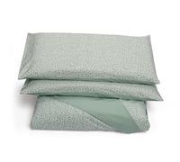 Foppapedretti Notte & Natura Double Bed Duvet Cover with 2 Pillowcases; Petals Sage 100% Cotton, Made in Italy