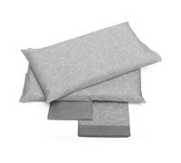 Foppapedretti Notte & Natura Double Bed Set 2P, Top Sheet, Fitted Sheet and 2 Pillowcases; Pearl Wave 100% Cotton, Made in Italy