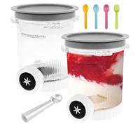 Foppla 2 Pcs 500ml Ice Cream Container, Pint and Lid Replacement, Unbreakable Pint Containers, Ninja Swirl for Creami NC700 Series Ice Cream Maker Perfect for Family Dinner and Parties