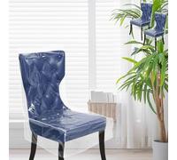Foppla 2Pcs Plastic Dining Chair Covers,Clear Furniture Seat Protector,Waterproof Dustproof Clear Slipcover,PVC Cover for Home Kitchen Bedroom Party Restaurant(Transparent short style)