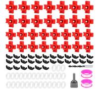 FOPPLA 30-Pack Horizontal Chicken Waterer Nipples, Automatic Poultry Watering System with 1/2" PVC Tee Fitting, Side Mount Drinker for DIY Chicken Duck Quail Coop, Non-Leak Water Feeder Kit