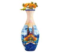 Foppla 3D Jigsaw Vase Plastic Arts Puzzle Flower Vase Made by 160 Curved Plastic Puzzle Pieces Home Decor for Flower Arrangement Office(castle)