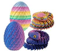 Foppla 3D Printed Snake, 2Pcs Dragon Egg with Flex Joint Snake Wiggle Toy,Collectable 3D Printed Animals for Home and Office Decoration