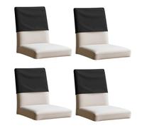 Foppla 4Pcs Dining Chair Back Covers Elastic Polyester Chair Back Protective Cover Dustproof Backrest Slipcover Grey/Black for Home Office(black-s)