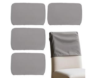 Foppla 4Pcs Dining Chair Back Covers, Elastic Polyester Waterproof Washable Stain Resistant Dustproof Slipcover, for Dining Chairs & Bar Stools in Home Office Kitchen Living Room(Grey-s)