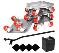 Foppla 4Pcs Furniture Mover Tool 600KG Heavy Duty Furniture Lifter 360° Rotation Wheels Furniture Movers Labor Saving Furniture Transport Shifter Tool for Sofas Refrigerators Bed Desk(S,Grey)