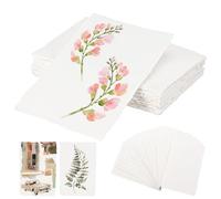 FOPPLA 50-Sheet Watercolor Paper Pad 300gsm, Thick Textured Deckled Edge, Watercolour Pad, Cold-Pressed 100% Cotton Pulp, for Painting, Weddings, Invitations, Cards, Crafts, Natural White(20.3*15.2cm)