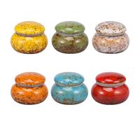 Foppla 6 Pcs Ceramic Small Urn for Human Ashes Keepsake Compact Urns for Ashes Portable Keepsake Urn Reliable Mini Urn Decorative Small Urn Set for Human and Pet Ashes(Mixed color)