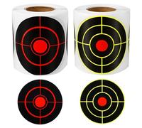 Foppla 75mm Splatter Target Stickers for Shooting Practice, 2-Roll Self-Adhesive Bullseye Shooting Targets Paper for Archery and Dart, Yellow and Red(Red+yellow)
