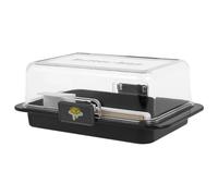 FOPPLA Airtight Sealed Butter Dish with Lid Dishwasher Safe Countertop and Refrigerator Door Storage Container Compact Design Modern Home Kitchen Fresh-Keeping Easy Scoop Essential(Black)