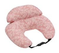Foppla Breastfeeding Pillow with Safety Border Ergonomic Breast Feeding Pillow with Adjustable Strap and Removable Cover Multifunctional Nursing 100% Cotton Removable Pillowcase(Pink)