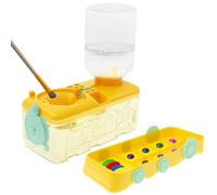 Foppla Brush Rinser,Water Cycle Rinser, Portable Cartoon Paint Brush Cleaning Tool with Drain, Paintbrush Washing Machine for Artists Beginners Kids(Yellow)