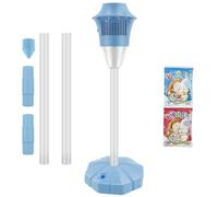 Foppla Bubble Machine with Lights and Music Flexible Bubble Blower Adjustable Vertical Bubble Machine Portable Bubble Maker for Outdoor Birthday Party Wedding(BLUE)