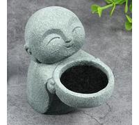 Foppla Buddha Tealight Holder Vintage Sandstone Buddha Candle Holder Statues Simplistic Tea Light Buddha Figurine Candlestick Cute Zen Buddha Statue Candle Stand for Home Office Car Decoration