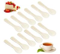 FOPPLA Caviar Spoon Set Mother of Pearl, 12-Piece Caviar Spoons with Round Handle, Handmade Pearl Spoon for, Ice Cream, Dessert, Coffee, Restaurant, Home Kitchen, 3.5 Inch, White(white-12PCS-9cm)