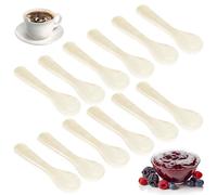 FOPPLA Caviar Spoon Set Mother of Pearl, 12-Piece Caviar Spoons with Round Handle, Handmade Pearl Spoon for, Ice Cream, Dessert, Coffee, Restaurant, Home Kitchen, 3.5 Inch, White(white-12PCS-7cm)