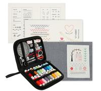 Foppla DIY Stitch Book,Embroidery Book for Home Travel Use Compact Embroidery Sewing Books with Needle Thread Tool for Beginners Seasoned Craftsman