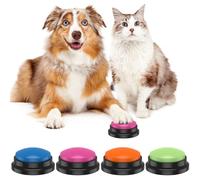 Foppla Dog Button,4Pcs/6Pcs Recordable Dog Communication Button,Colorful Pet Training Buttons,Pet Training Buzzer,Clear Recording Dog Button for Dogs Pets Speech Home (4PCS)