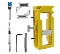 FOPPLA Door Hinge Jig Installation Kit, Sturdy Router Template and Mortising Tool for Cabinet Hinge Mounting, Woodworking Drilling Guide for Interior Doors, Closet Doors, with Hardware, Mixed Color