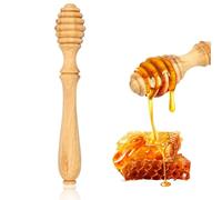 Foppla Honey Dipper Olive Wood Honey Spoon Dipper Reusable Honey Wand for Honey Pot Jar Container Grooved Honey Mixing Stirrer for Kitchen Wedding Party
