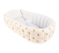 Foppla Inflatable Baby Bath Tub,PVC Foldable Portable Travel Beach Essential with Built-in Air Pump,Ergonomic Anti-Slip Blow-Up Shower Basin,Easy to Drain for Newborns Infants Toddlers Babies(White)