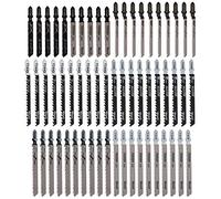 Foppla Jigsaw Blades,60pcs Jig Saw Blade Set HCS High Carbon Steel Blades Fast Cut Down Jig Saw Knife Jig Saw Cutter Accessories for Wood Plastic Metal Cutting
