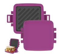 Foppla Microwave Sandwich Maker Wireless Detachable with Removable Plates Non Stick Grill Press for Toastie Panini Omelette Waffle Dishwasher Safe Cordless for Home Office Travel Cooking(purple)
