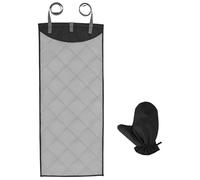 Foppla Over the Door Press Pad with Heat Resistant Glove Vertical Clothes Steamer Pad Portable Over Door Ironing Mat for Home Traveling(grey)