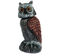 Foppla Owl Decoy,Owl Bird Deterrent with 360° Swivel Head,Realistic Owl Statue Scare Birds, Plastic Fake Owl Scarecrow to Frighten Birds for Garden Indoor Outdoor
