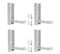 Foppla Pack of 4 Wall Hooks,Invisible Folding Hook,Zinc Alloy Coat Rack,Retractable Fold Down Hooks with Screws for Hanging Robe Scarf Hat Umbrella Bag Towel Headphone Key (Silver)