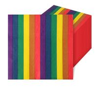 Foppla Paper Napkins,Cocktail Napkins,Rainbow Paper Napkins,200 Pcs 3 Layer Decorative Napkin for Wedding Bridal Baby Shower Birthday Tableware Decorations 33x33cm(Colour)