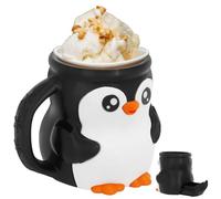 Foppla Penguin Ice Cream Pint Holder,Ices Creams Tubs Sleeve, Reusable Penguins Ice Cream Pint Sleeves Cover with Spoon & Handle, Cute Animal Ices Creams Cooler Container for Kitchen(without spoons)