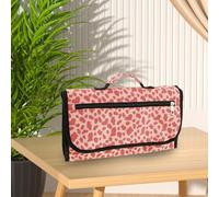 Foppla Portable Diaper Changing Pad Waterproof Nappy Changing Mat with Wipes Pocket Foldable Travel Baby Changing Pad Lightweight Diaper Changing Mat for Newborns Girls and Boys(Pink Leopard Print)