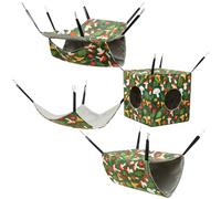 Foppla Rat Hammock,4Pcs Hamster Hammock, Washable Guinea Pig Hideout Bed Soft Ferret Hanging Nest for Chinchilla Sugar Glider Squirrel(green)