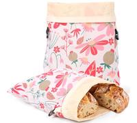 FOPPLA Reusable Beeswax Bread Bags for Homemade Sourdough, 2 Pack Large Capacity Cotton Storage with Buckle, Freezer Friendly Freshness Preservation, 12.8x16.7 Inch(gules,2)
