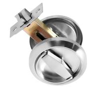 Foppla Round Recessed Door Lock 304 Stainless Steel Hidden Recessed Cup Door Handle Keyless Recessed Door Pull Latch Knob Round Embedded Concealed Door Pull for Bathroom Bedroom(Silver)