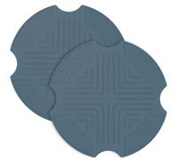 Foppla Silicone Trivet,Heat-Resistant Worktop Mat,2 Pcs Non-Slip Silicone Pad for Ninja Crispi, Multifunctional Air Fryer Hot Pad for Home Kitchen Countertop(Navy Blue)