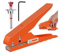 Foppla Single Hole Punch 15mm, Heavy Duty Portable Hole Edge Banding Punching Plier with Adjustable Screw Cover, Round Punch Tool for Scrapbooking Paper/Cardboard/Label/Fabric/Leather/Earring Card