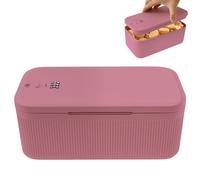 Foppla Small Lockable Storage Box with Combination Lock - BPA-Free Portable Safe for Medication, Cash, Phone Jail, Snacks, Food - Compact Container for Home Fridge, Office, Dorm, Travel (Pink)