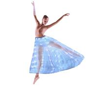 Foppla Tutu Skirt,LED Light Up Skirt for Women, Rechargeable Long Glow Dance Outfits Clothes for Halloween Christmas,Womens Skirts(white light)