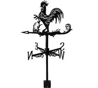 Foppla Weather Vane,Stainless Steel Wind Vane,Retro Rooster Weathervanes,Garden Chicken Stake Weathercock,Wind Direction Indicator for Sheds Roof Shack Yard Garden Ornaments Decoration