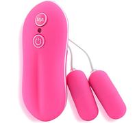 FOPS 2-Piece Set vibro Eggs Pink - Quiet mini Vibrators with 20 Modes & Wired Control for Women | Strong Vibration & Discreet Pleasure M14-2