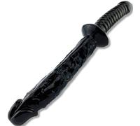 FOPS D15-6 Realistic Dildo Black 30 cm 310 g PVC 18.5 cm Big Dildo End & 11 cm Grip Piece Vaginal & for Women and Couples Thick Sex Toy for Double Stimulation Sex Toy