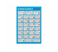 FOPURE 30 Basic Human Rights Poster, Canvas Wall-Art for Classroom, Library, Office, Social Awareness, Empowerment Decor(Framed,16x24inch(40x60cm))