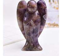 FOPURE 4 Inches Carved Natural Crystal Quartz Gemstone Peace Angel Pocket Guardian Ornaments Home Office Decoration Natural Stones and Minerals (Color : Dream Amethyst, Size : 1pc 4iInch)