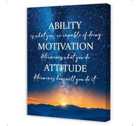 FOPURE Ability Motivation Attitude Canvas Wall-Art - Lou Holtz Inspirational Quote for Office, Workplace & Home Office Decor, Professional Development Sign(Unframed,16x24inch(40x60cm))